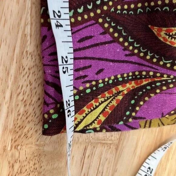 Zara Linen Blend Psychedelic Retro Print Pants Purple Womens XSmall - Picture 9 of 10